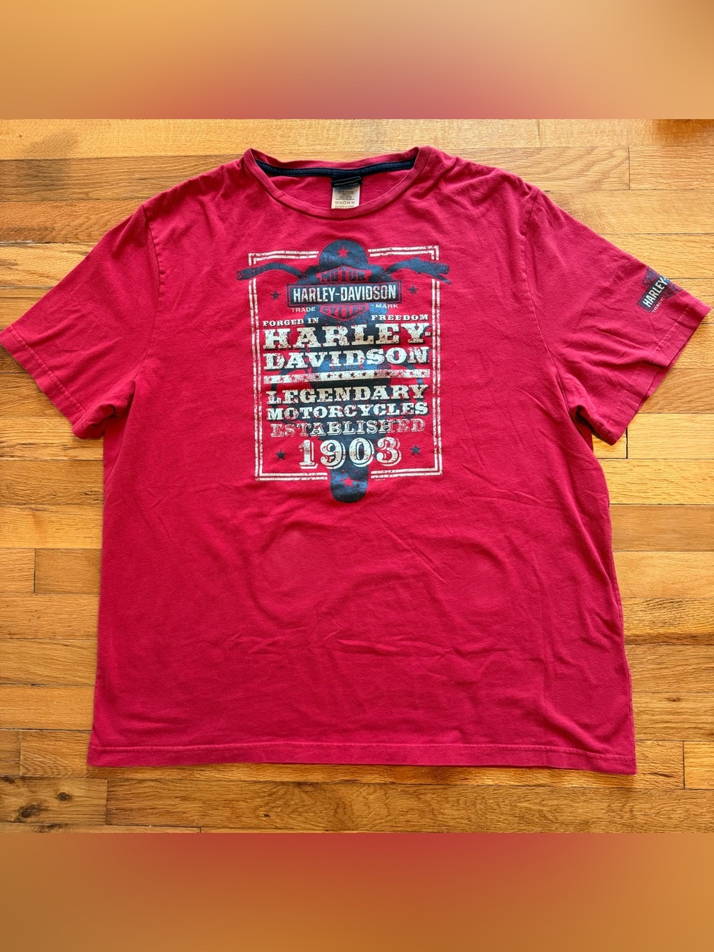 Harley Davidson Normandy France Motorcycle Tee Shirt are size 2XL